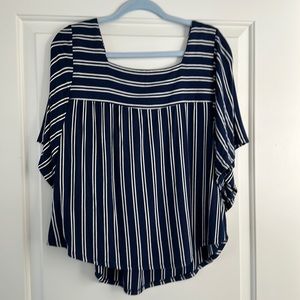 Women’s navy and white striped top